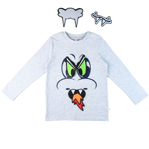 STELLA McCARTNEY KIDS Dragon Face Removable Stickers T-shirt for Boys