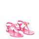 PETITE JOLIE Neon Pink Flat Sandals with a Bow for Girls
