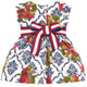 MONNALISA Navy And Red Strawberry Print Party Dress for Girls
