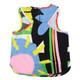 back view of Stella McCartney Kids black vest with colorful palm tree graphics.