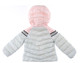 back view of pink hood goose down puffer jacket from Moncler Kids