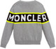 front view of grey Sweatshirt with Neon Yellow Stripe from MONCLER KIDS