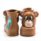 back of baby girl fashion brown Jeremy Scott Monkey Boots from MINI MELISSA