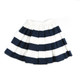back of baby girl fashion "Smooth Sailing" Navy Blue Striped Skirt from DOLCE & GABBANA, plain weave, frills, stripes, elasticized waist, no pockets, side closure, zip, unlined, flared style