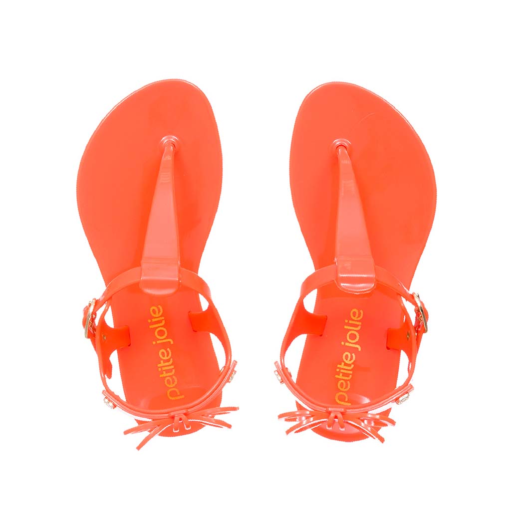 PETITE JOLIE 'Take A Bow' Orange/ Pitaya Sandals for Girls