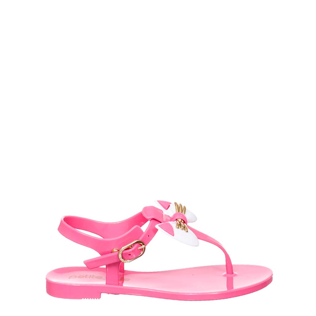 PETITE JOLIE 'Take A Bow' Orange/ Pitaya Sandals for Girls