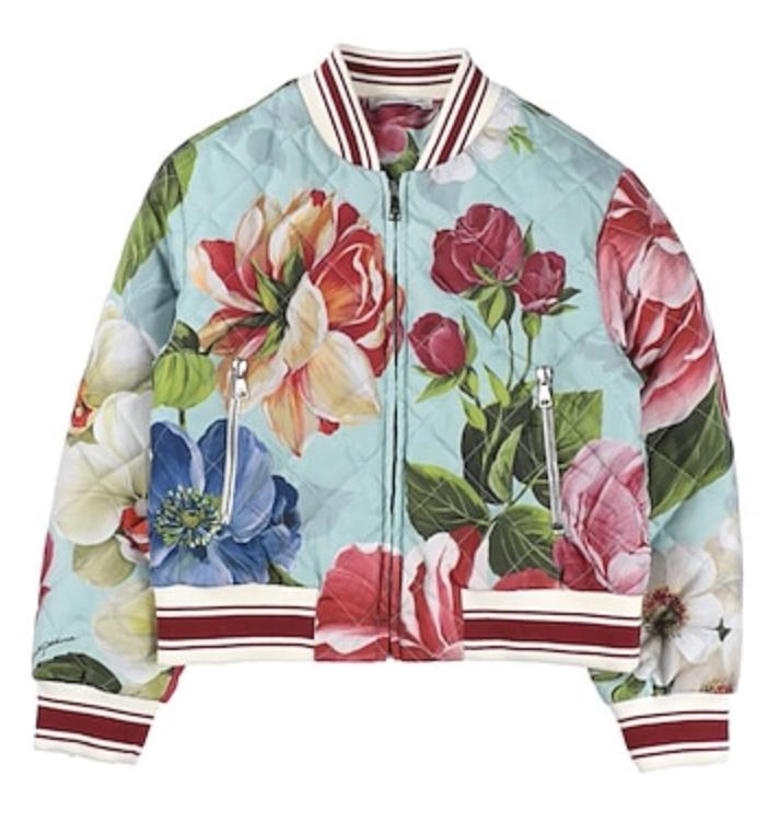 Dolce & Gabbana Multicolor Floral Print Puffer Quilted Jacket