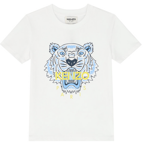 KENZO KIDS White Tiger Cotton T-Shirt