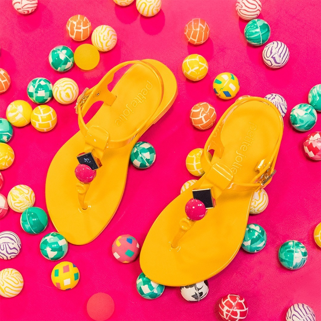 PETITE JOLIE Yellow Gem Sandals for Girls