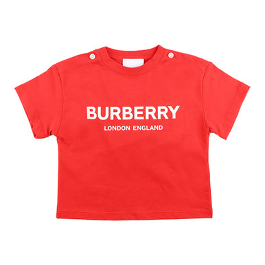 BURBERRY KIDS Red London England Baby T-Shirt for Boys and Girls