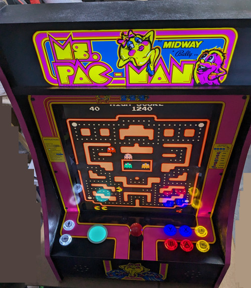 Arcade1up Ms. PacMan complete upgraded PartyCade with 19" screen & Trackball