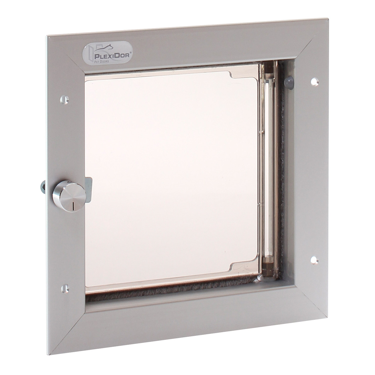 Maximum PlexiDor Pet Door For Doors - 6.5" X 7.25" Small Silver, Shatter-Resistant Panels, 10-Year Warranty, For Cats & Small Dogs