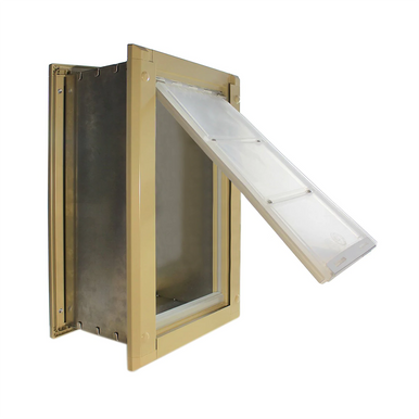 Endura Flap Tan Single Flap Dog Door For Walls