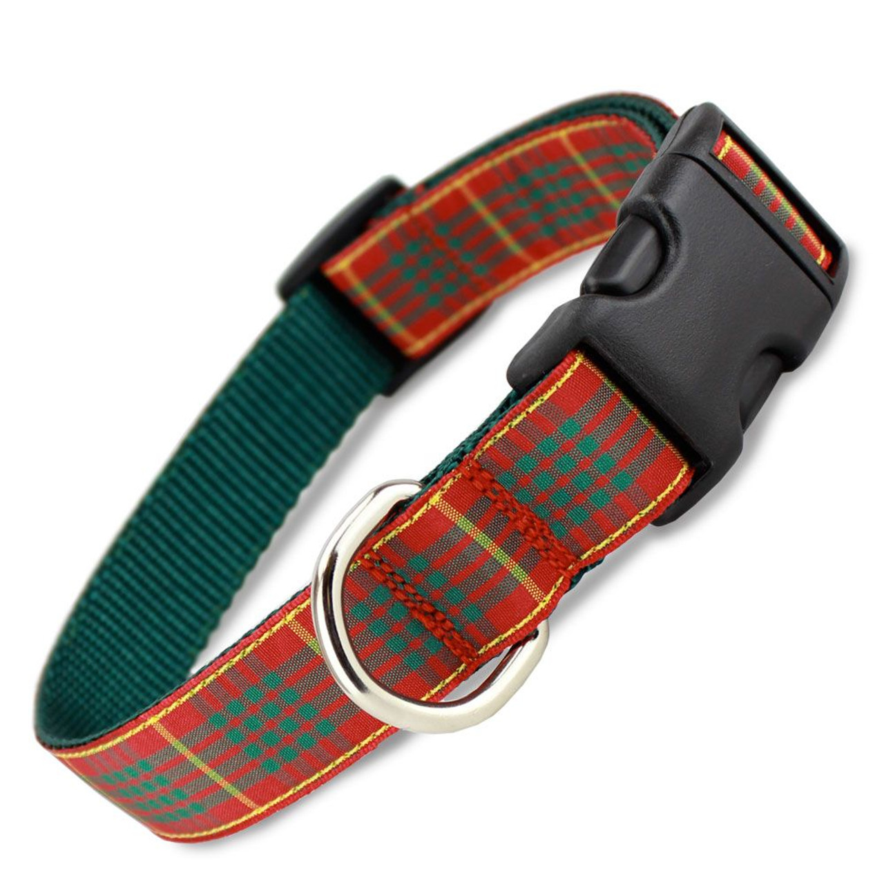 Green plaid sales dog collar