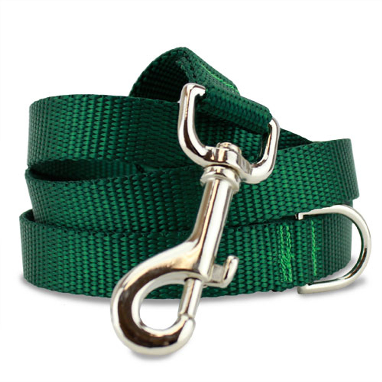 Green Dog Leash, 4', 5' 6' long lengths, Dring, NYlon