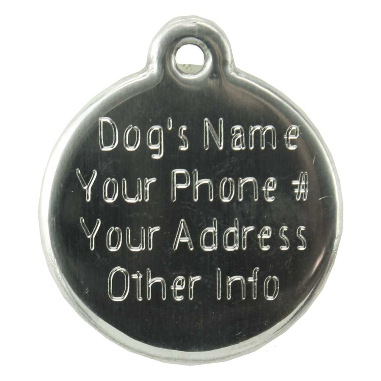 Princess Queen Dog ID Tag, Hot Pink Enameling, Stainless Steel