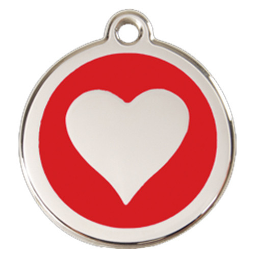 red heart dog tag