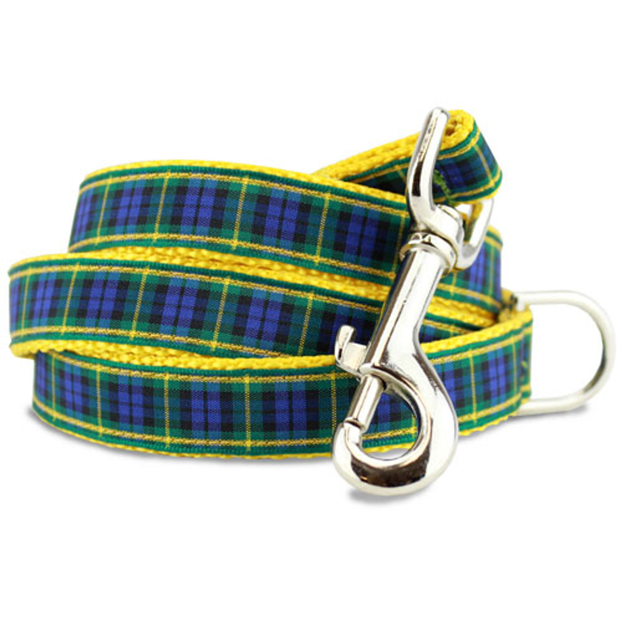 Plaid Dog Leash, Gordon Tartan, 4’, 5’, 6’ Long, Dring, Nylon