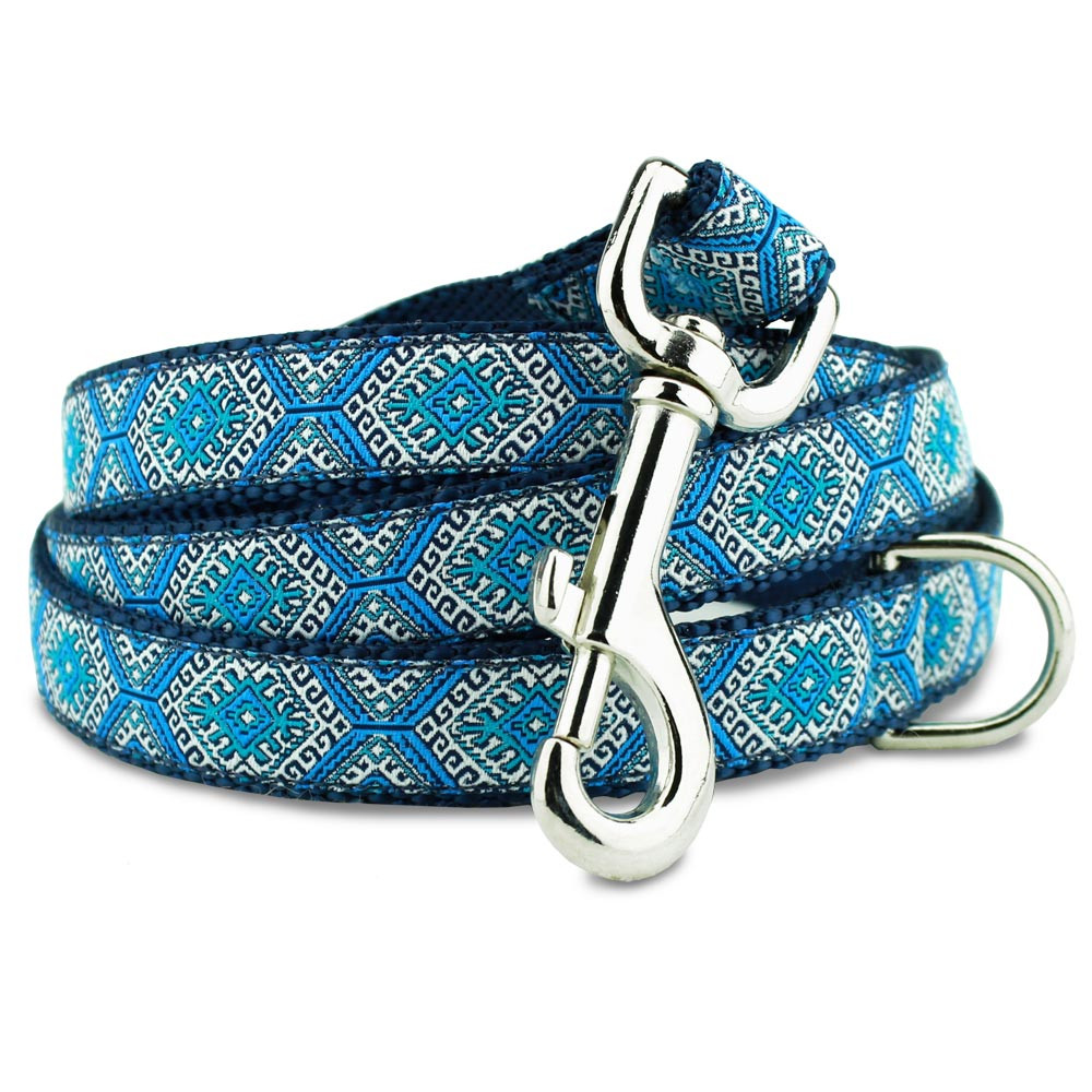 Blue Aztec Dog Collar Geometric design