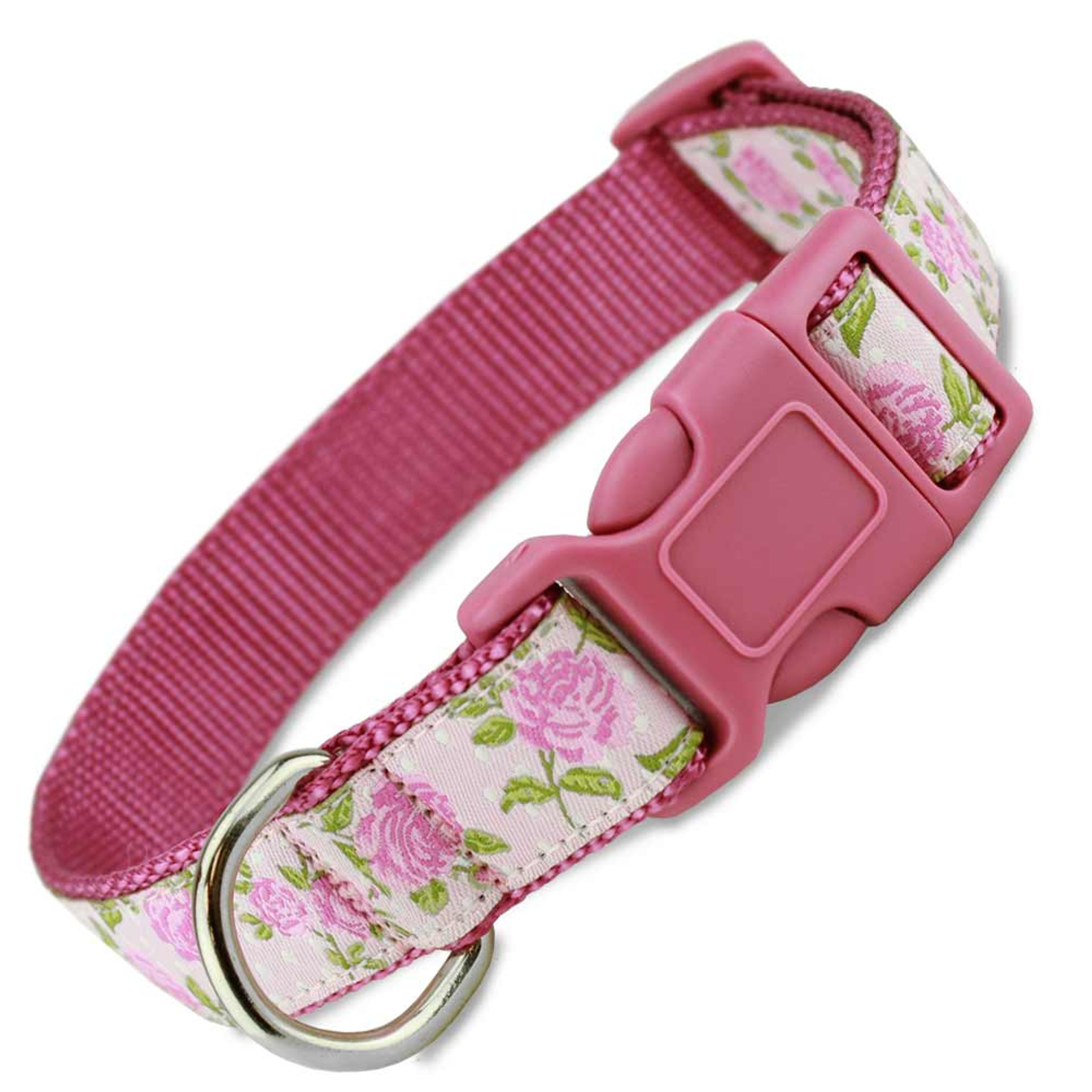 Pink Plaid Dog Collar, a Cute Pink Dog Collar for Girls