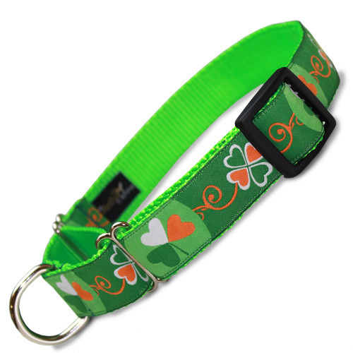St. Patrick's Martingale dog Collar, Irish, Limited Slip, Safety