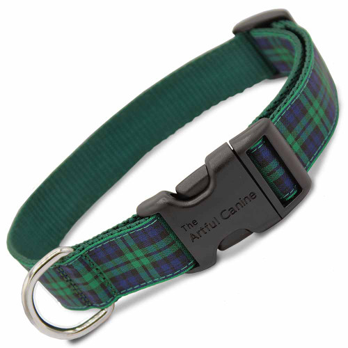 Blackwatch Tartan Green Plaid Dog Collar [[collection]] [[product_type]] 15.99 The Artful Canine