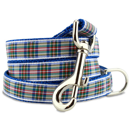 Plaid Dog Leash, Dress Stewart Tartan, 5’ Long, D-ring, Nylon