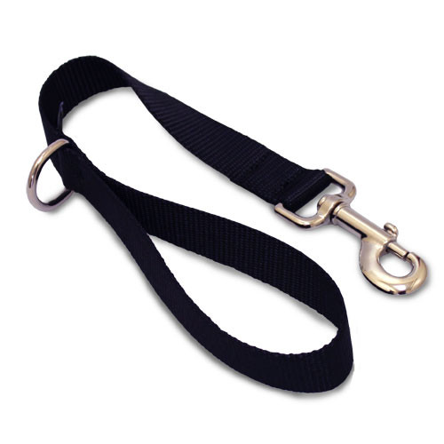 Black Nylon Short Leash, Traffic Leash, City Leash, Training Leash