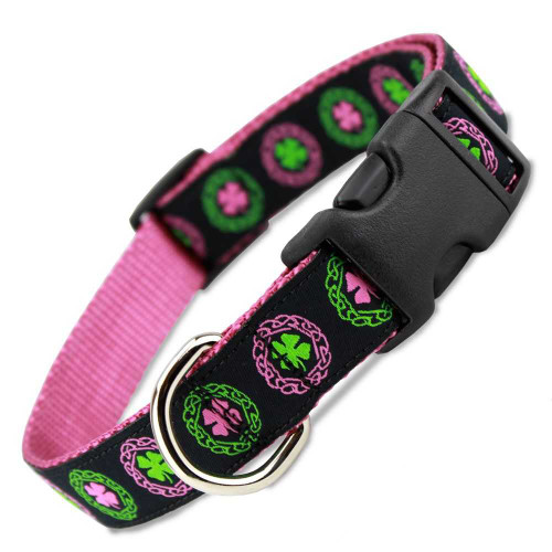 Irish dog collar, buckle, pink for girls
