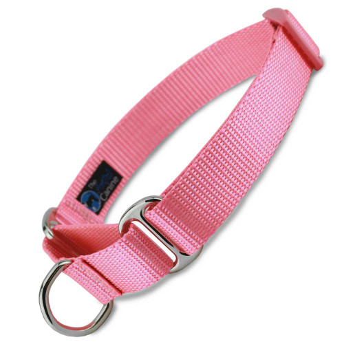 Pink Martingale Dog Collar, Nylon, Limited Slip Dog Collar, Safety Collar