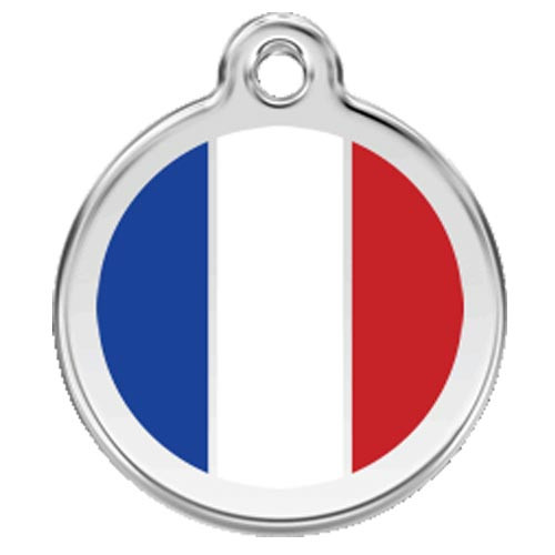 French Flag Dog ID Tag, Stainless Steel Name Tag