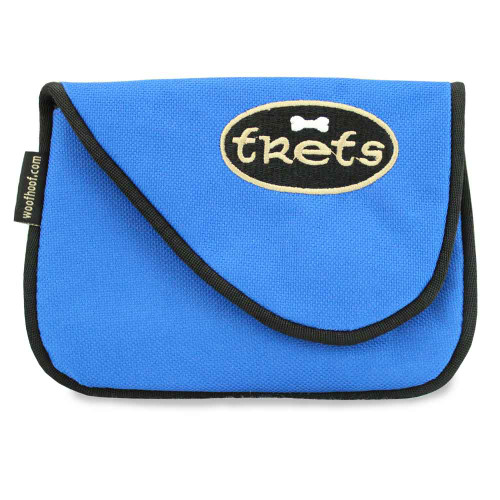 Dog treat pouch bag, front, blue