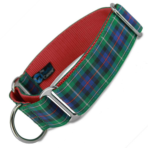 1.5" Wide Martingale Collar, Blackwatch Plaid Tartan for Big & Large