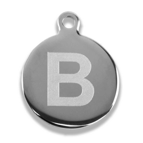 Monogram dog ID tag. 25MM round. Stainless Steel.