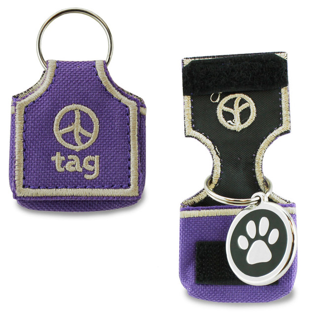 Dog ID Tag Silencer, Lime Green, Handcrafted Tag Keeper