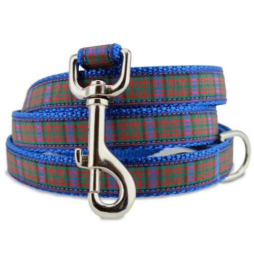 Plaid Dog Collar, MacDonald Tartan, Quick Release, Adjustable, Blue