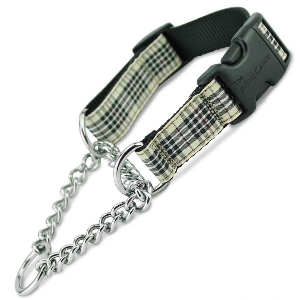 Custom Buckle Martingale Collar with Chain and Buckle