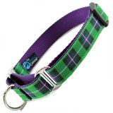 Plaid Martingale Collar - Purple & Green