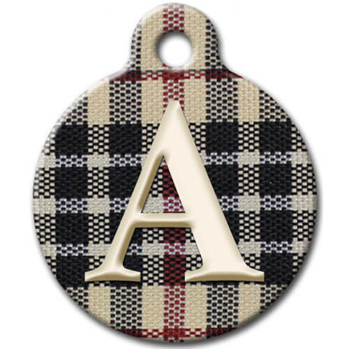 Monogram Dog ID Tag, Furberry Plaid Tartan
