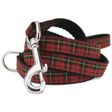 Plaid Dog Leash, Wallace Tartan, Red, black Holiday plaid dog leash