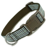 Burns Tartan Dog Collar, plaid dog collar, Brown Nylon