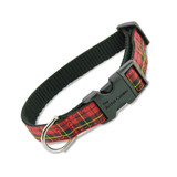 Wallace tartan quick release collar, black buckle, small only