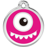 Dog ID tag, Little Monster, Hot Pink