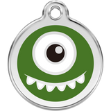 Monster Dog ID Tag, Green Enameling