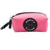 luxe leather-like dog poop bag dispenser in pink