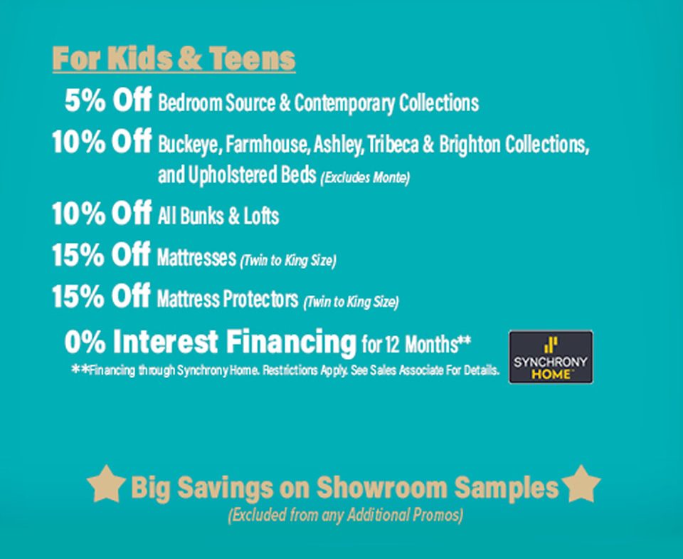 Black Friday Sale on Kids and Teen Furniture