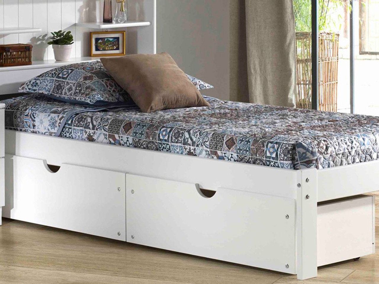 Solid Pine Underbed Storage Drawers White Bedroom Source