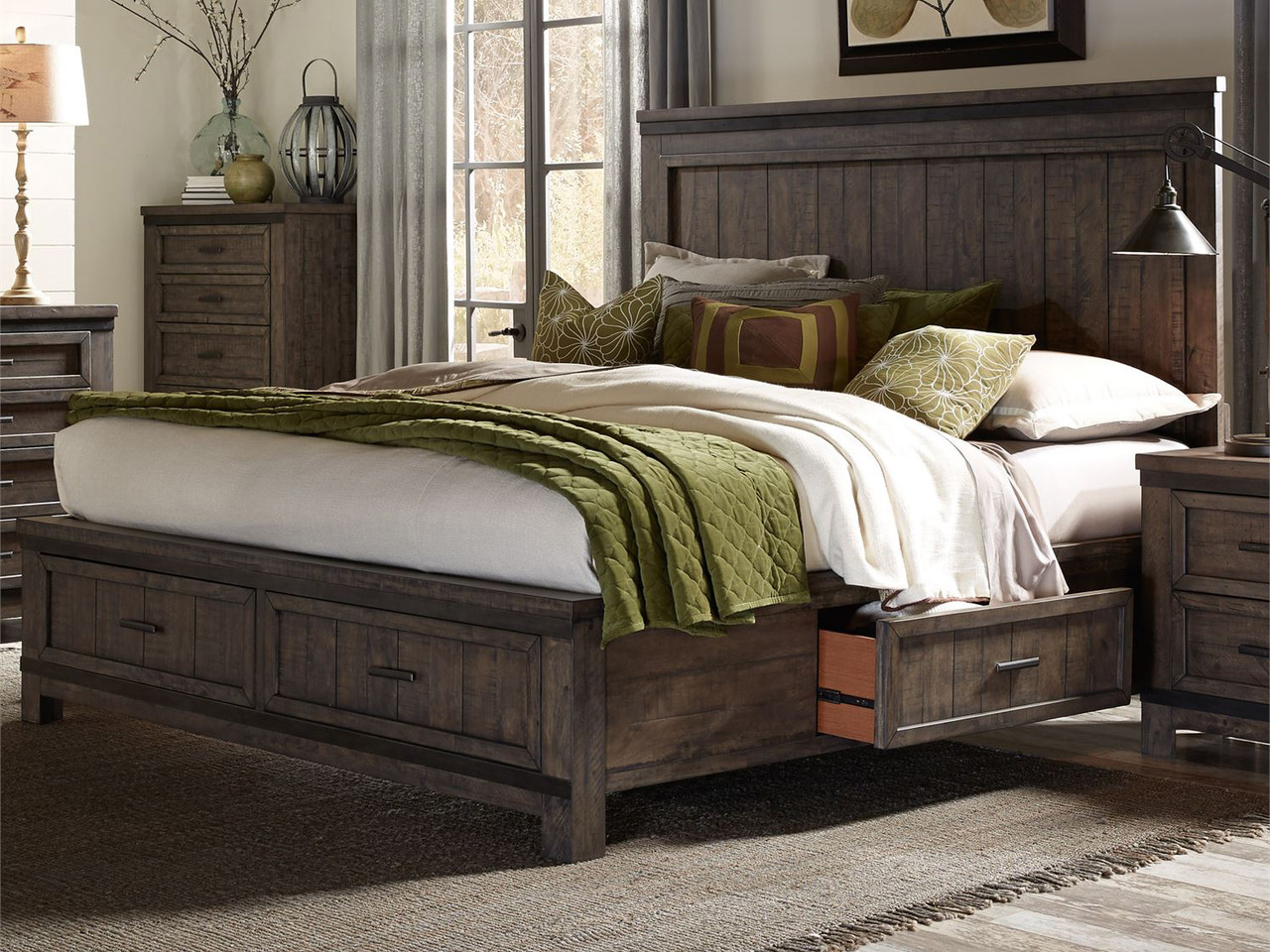 Farmhouse queen shop platform bed