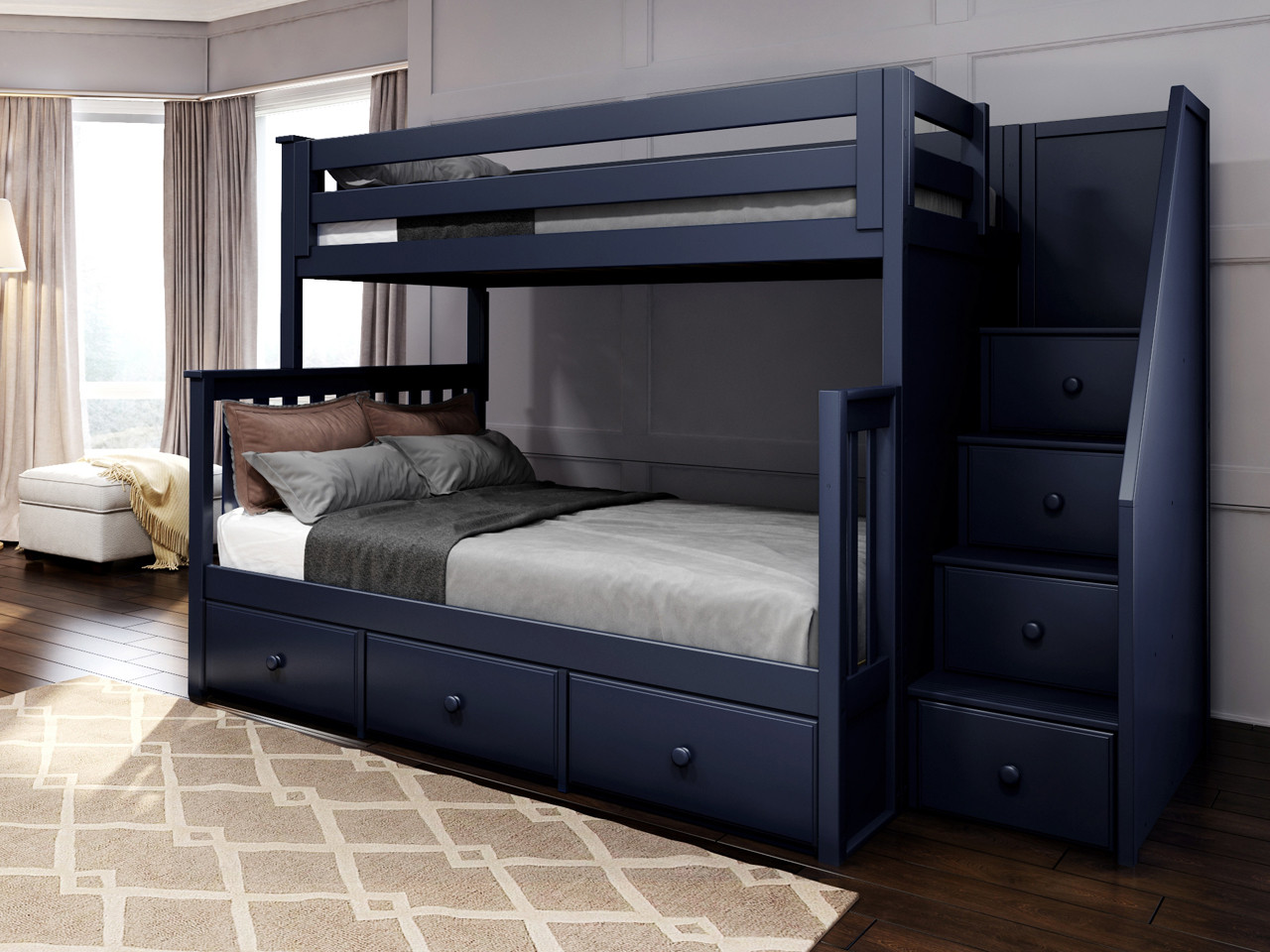 Bunk beds with stairs shop and drawers