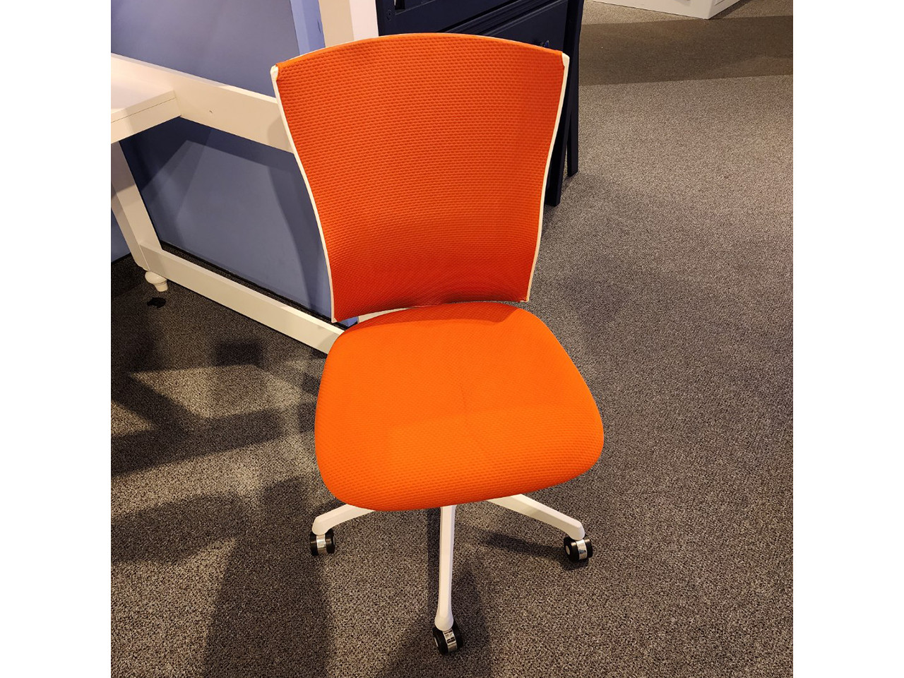 Premium Desk Chair - Orange with White Base - Floor Sample